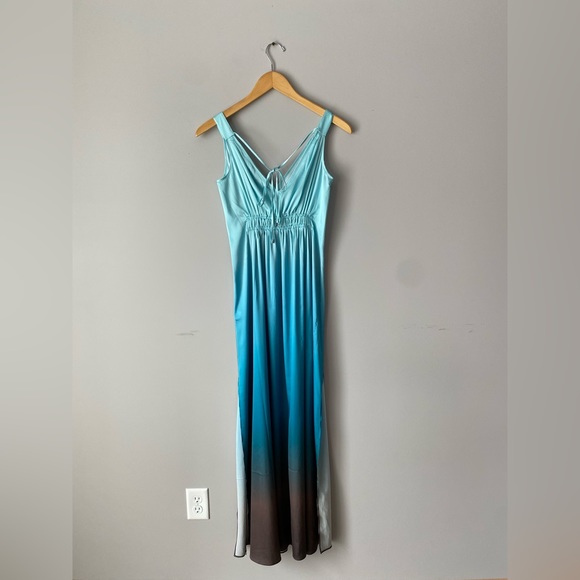 white house black market Blue Brown Ombré Column Dress size Xxs - Picture 8 of 14